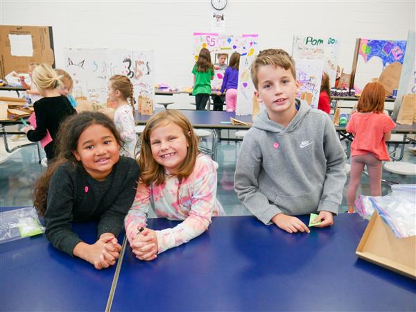 Students participating in Market Day. 